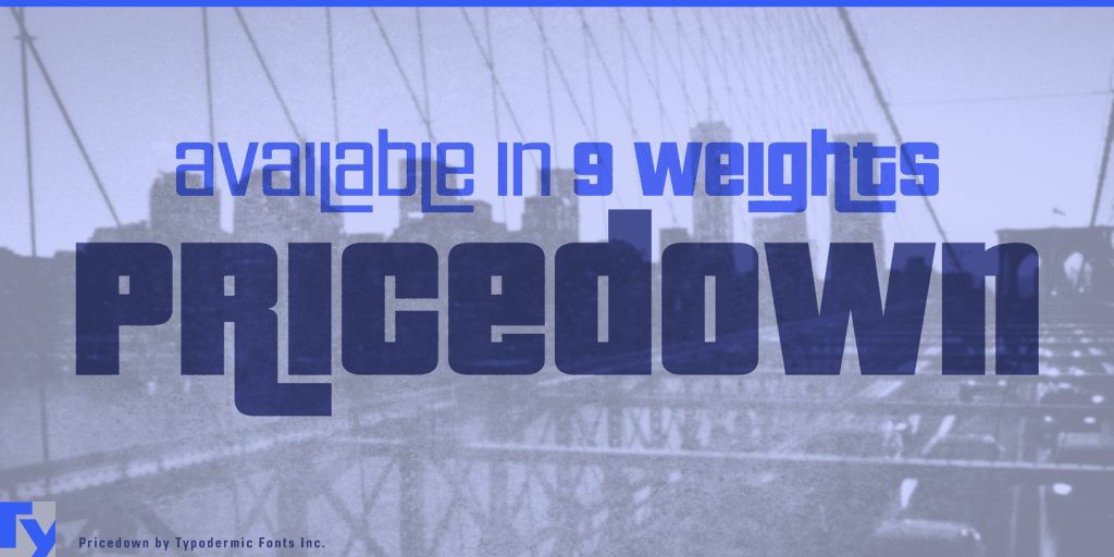Pricedown / Techno - FontPlanet